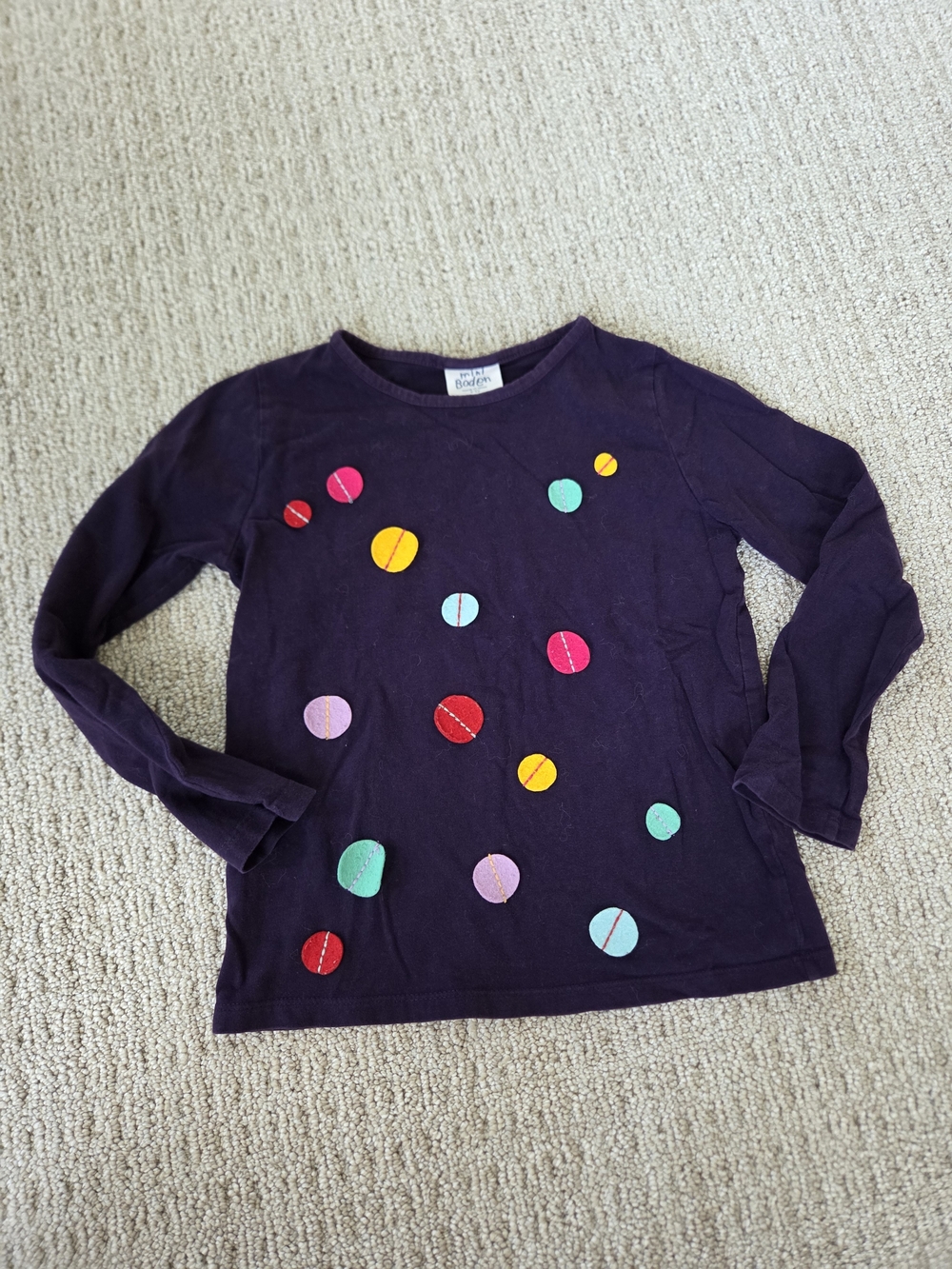 Mini Boden Long Sleeve Polka Dot Shirt Size 5-6Y